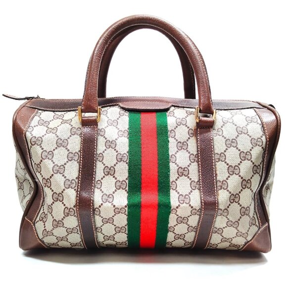 Vintage Gucci Handbag Sherry Line Brown PVC 3954966 - Picture 4 of 11